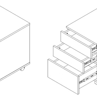 szafka 45 na kółkach mała Lorin 15 mobilny kontener stolik z szufladami