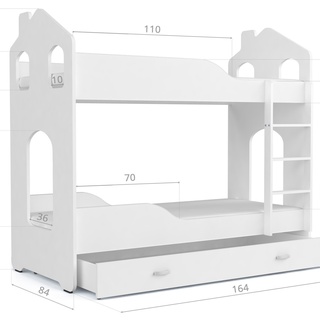 Łóżko piętrowe Dominik Domek 80x160