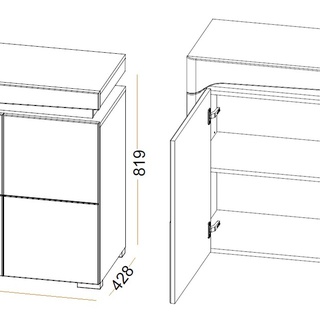 komoda 102 mała Theo THK-2 szafka dwudrzwiowa biała w połysku
