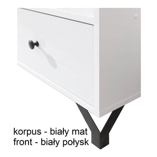 zestaw komplet Bergen D łóżko z półką białą do pokoju młodzieży dzieci