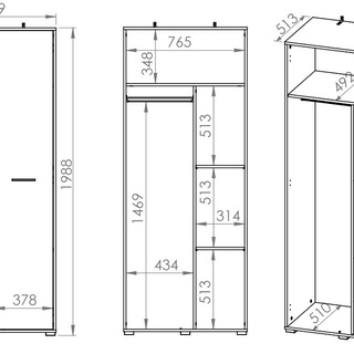 szafa 80 dwudrzwiowa Caro 22 z półkami drążkiem do pokoju korytarza