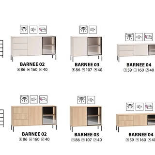 komoda 107 przeszklona na nóżkach Barnee 03 szafka z szybą LED