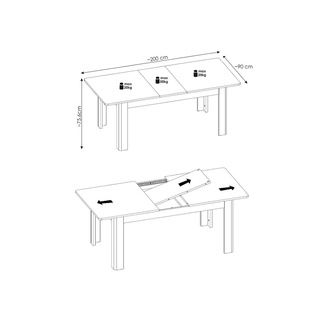 Stół rozkładany Parilla T04 90x160/200 WYPRZEDAŻ