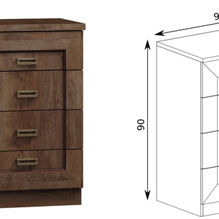 komoda 90 z szufladami Tadeusz 01 szafka lefkas do sypialni pokoju salonu