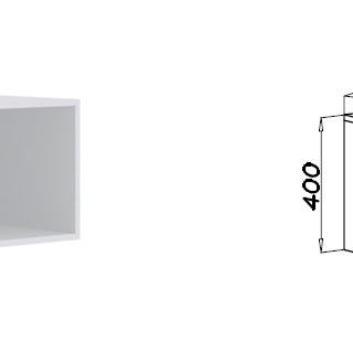 nadstawka 60 na szafę Tres 04N pawlacz bez drzwi biały