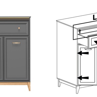 komoda 92 dwudrzwiowa z szufladą Terra 04 szafka wysoka do pokoju