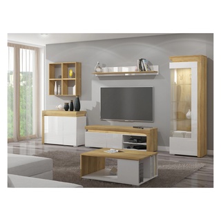zestaw mebli nowoczesnych Theo 5 witryna komoda rtv ława do salonu
