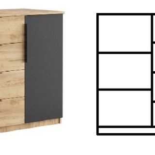 zestaw 360 duży Sorento 4 komoda 160 szafa 200 z lamelami loft