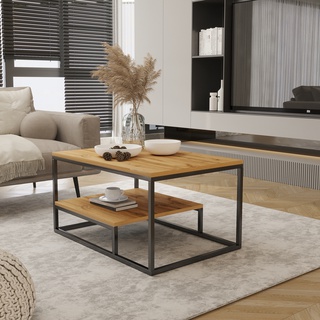 ława 90 loft z półką Good SP stolik kawowy metalowy do pokoju salonu