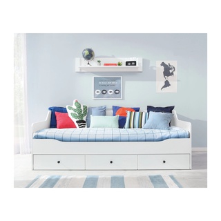 zestaw komplet Bergen D łóżko z półką białą do pokoju młodzieży dzieci