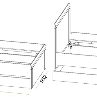 łóżko 90x200 z szufladami Theo THL-1 pojedyncze 90 jednoosobowe