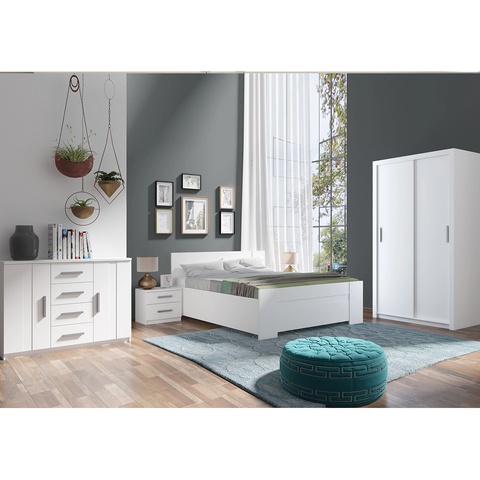 Zestaw mebli sypialnia BONO 1 łózko podnoszone szafa komoda stoliki