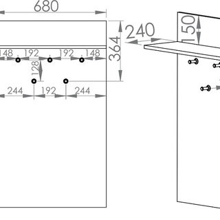wieszak 68 panel na ścianę Caro 18 z wieszakami sonoma do poczekalni