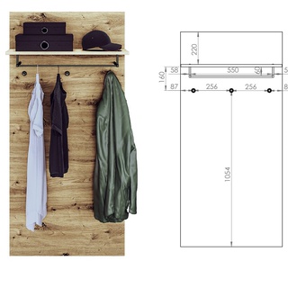 wieszak z półką na ścianę Nevio 15 panel z wieszakami do przedpokoju