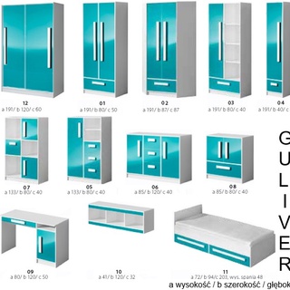 regał 80 niski Guliver 07 szafka komoda wysoka młodzieżowa dziecięca