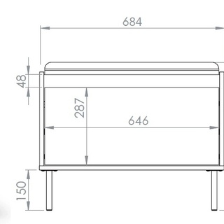zestaw na nóżkach Voco 2 komoda na buty siedzisko lustro wieszak