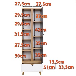 regał 60 z szufladą drzwiami Memone 06 zamykany słupek nowoczesny