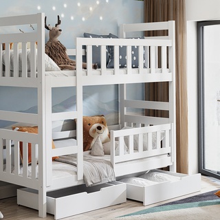 łóżko 80x180 piętrowe Tom 2os z materacami szufladami dla dzieci