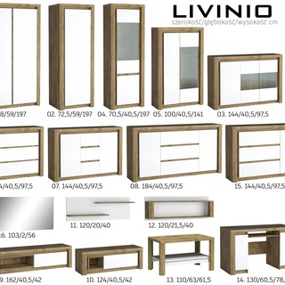 komoda 100 przeszklona wysoka Livinio 05 szafka z szybą witryna