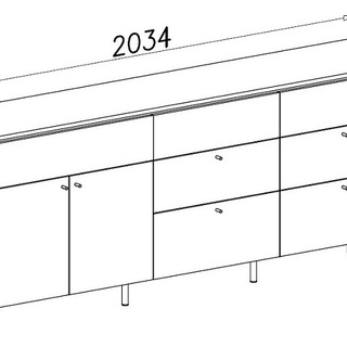 komoda 203 ,5 duża szeroka Malta 05 szafka z szufladami półkami