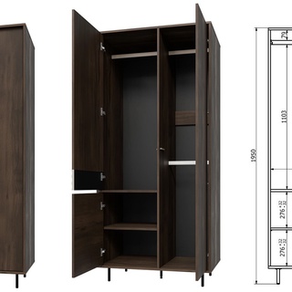 szafa 90 na nóżkach Ebro 01 nowoczesna do pokoju sypialni