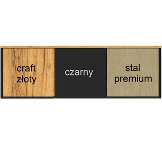 regał 60 otwarty z szufladą na nóżkach Colt 03 słupek loft dąb craft + czarny + stal do pokoju biura salonu