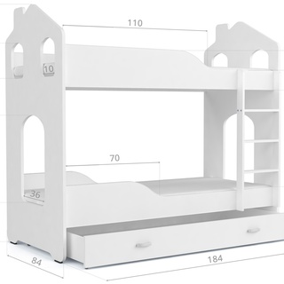 Łóżko piętrowe Dominik Domek 80x180