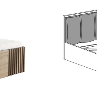 łóżko 160x200 z pojemnikiem lamelami Cali 16 loft 160 podnoszone