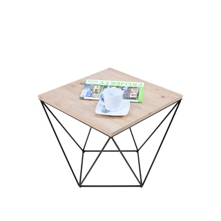 stolik 50 loft nowoczesny kwadratowy K2 500x500 mała ława kawowa czarna