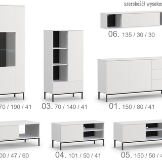 komoda 150 nowoczesna Querty 01 duża szeroka szafka z szufladami