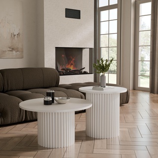 stolik 49 / 47 okrągły kawowy zestaw Lamelo 2W1 ława kawowa okrągła