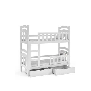 łóżko 75x160 piętrowe małe Damina 2os podwójne z materacami dla dzieci
