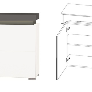 komoda 158 ,7 trzydrzwiowa Thea White WHK-1 duża szafka biała połysk