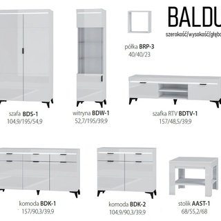 szafka 157 telewizyjna rtv Baldur BDTV-1 stolik na nóżkach pod tv połysk