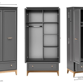 szafa 92 ubraniowa nowoczesna Terra 10 elegancka z szufladą nogami