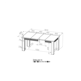 Stół rozkładany Dallas Ml 15