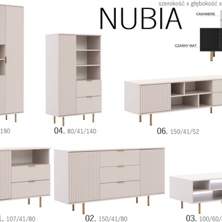 zestaw mebli Nubia 6 komplet rtv meblościanka mała kaszmir czarna