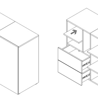 komoda 90 mała Lorin 08 z półkami szufladami szafka do sypialni pokoju