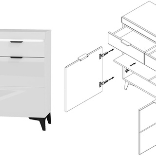 komoda 104 ,9 na nóżkach nowoczesna Baldur BDK-2 szafka z szufladami