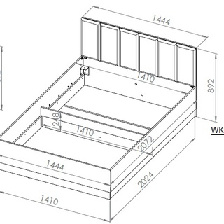 łóżko 140x200 Urso 1302 duże młodzieżowe sypialniane małe 140