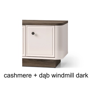 zestaw mebli nowoczesnych Vilavio 8 komoda witryna cashmere + dąb