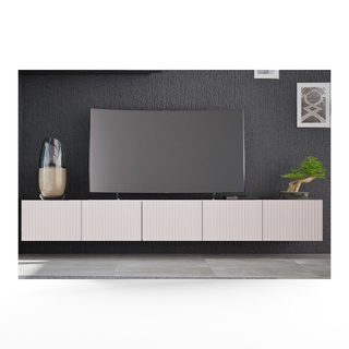 zestaw mebli rtv szafka Kolder A szeroka duża 250 stolik pod tv wiszący stojący biały cashmer czarny artisan do pokoju salonu