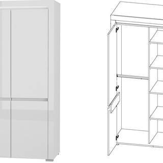 zestaw mebli młodzieżowych Alaska 2 biurko łóżko szafa biała połysk