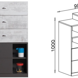 zestaw meblościanka Tablo 10 z biurkiem komodą do pokoju ucznia