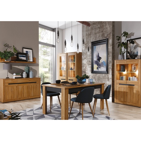 Zestaw mebli duży komplet YORK 2 stół komoda witryna do pokoju salonu