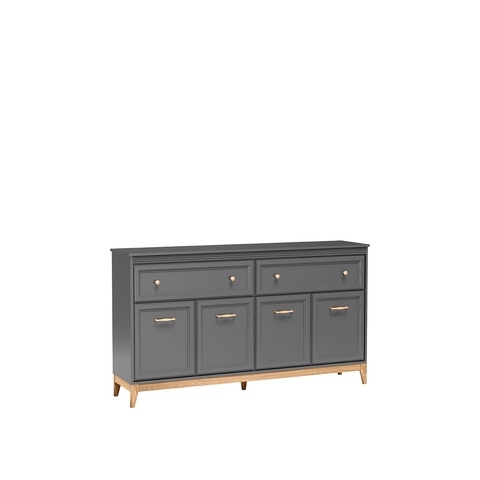 Komoda 179 duża TERRA 02 szeroka na nóżkach z szufladami półkami