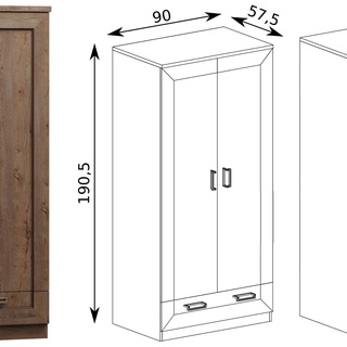 szafa 90 z szufladą Tadeusz 07 ubraniowa dwudrzwiowa garderoba