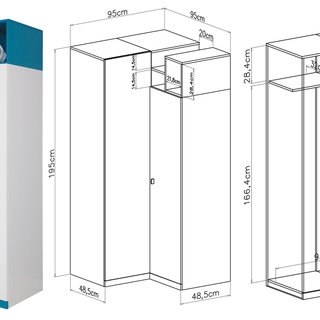 zestaw meble młodzieżowe Mobi B biurko narożna szafa łóżko regał ława