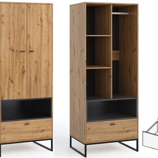 zestaw loft nowoczesna garderoba OLIER 7 szafka z siedziskiem lustro szafa