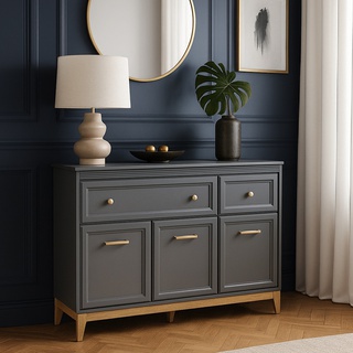 komoda 135 ,5 nowoczesna Terra 01 na nóżkach z szufladami półkami